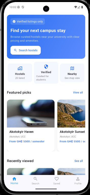 UniRooms Student App Screenshot